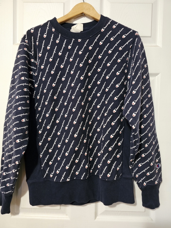 Champion Other - Champion Reverse Weave All Over Print Script Logo Crewneck Sweatshirt -